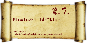 Misolszki Tétisz névjegykártya